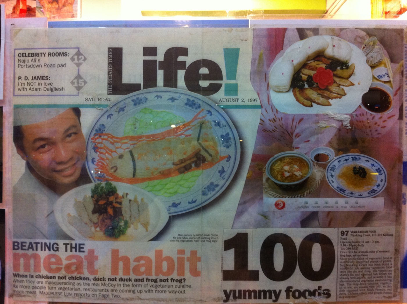 Straits Times Life clipping: Beating the meat habit, 2 August 1997