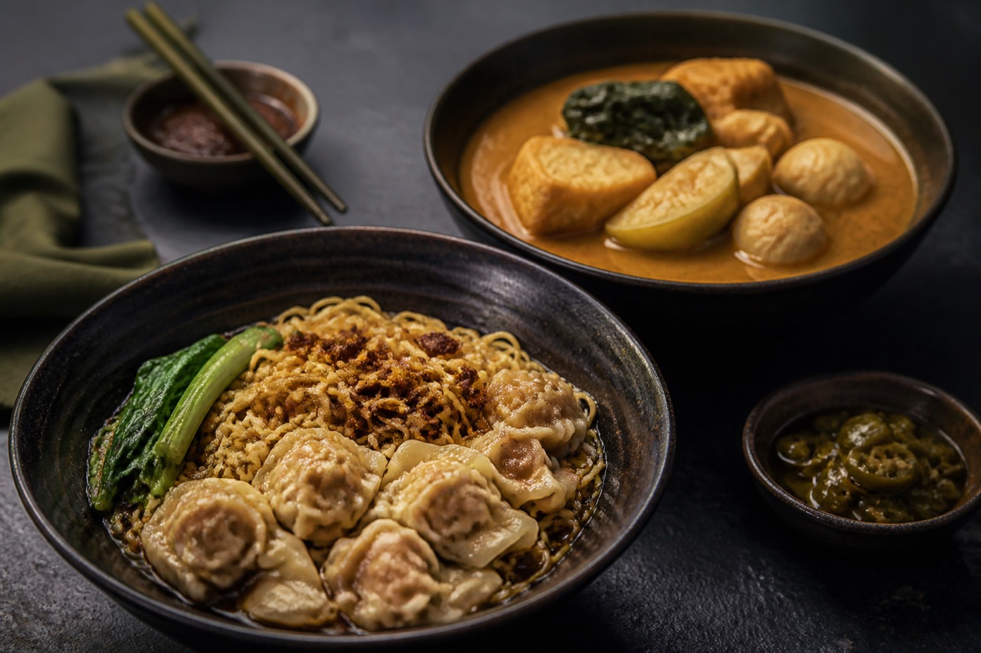 Noodles and yong tau foo from the Kale kitchen